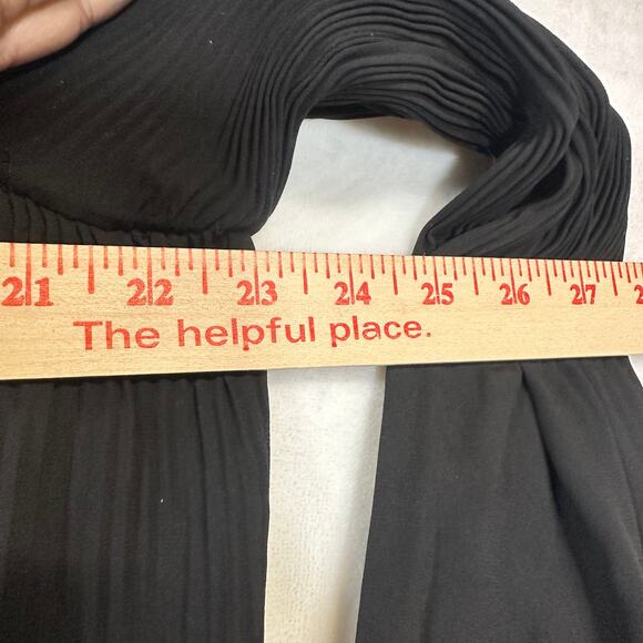 Chelsea28 Medium Black Smocked Lace Top Balloon Sleeve Pleated‎ Formal Sexy Goth - Picture 9 of 10